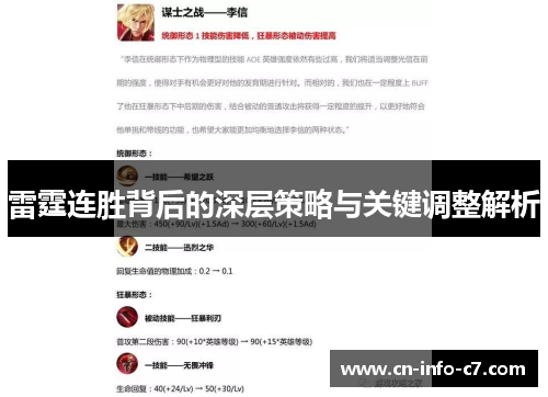 雷霆连胜背后的深层策略与关键调整解析 雷霆连胜背后的深层策略与关键调整解析